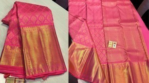 'Pure kanjeevaram silk saree| pink saree| Bridal saree| Fashion\'R'