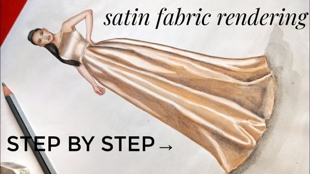 'How to draw satin fabric tutorial | satin texture | fashion illustration'
